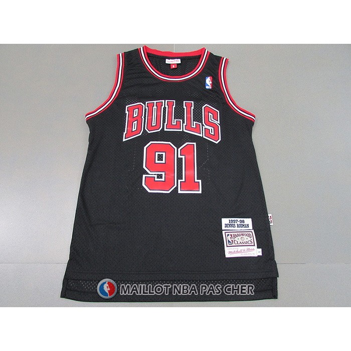 Maillot Chicago Bulls Dennis Rodman Mitchell & Ness 1997-98 Noir